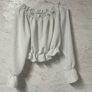 Sakura White Textured Blouse